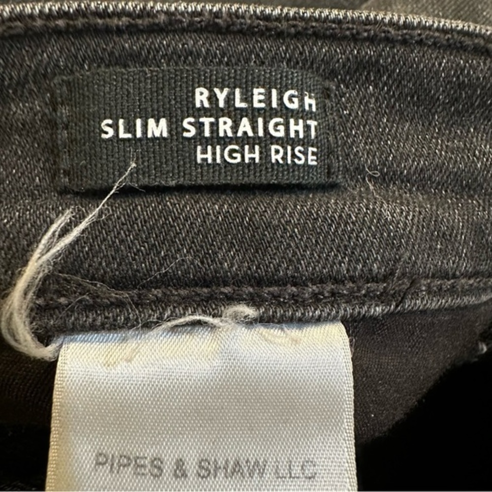Veronica Beard Ryleigh Slim Straight High Rise Jeans Washed Onyx Size 28 - Picture 11 of 13